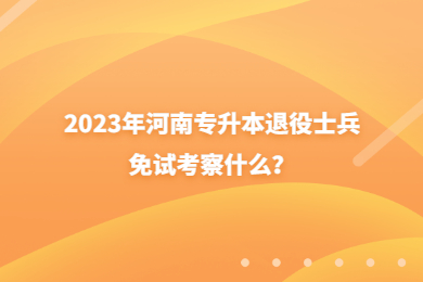 2023年河南專升本退役士兵免試考察什么？